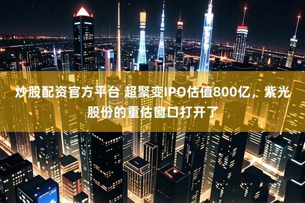 炒股配资官方平台 超聚变IPO估值800亿，紫光股份的重估窗口打开了